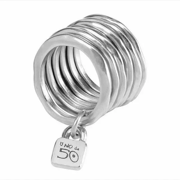 UNO de 50 PRISONER Stackable Silver Ring Set. Size 7 1/2 - Picture 4 of 12